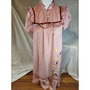 VTG  Sun Babies Liberty House Honolulu Hawaii Long Red Stripe MuuMuu  Small Size